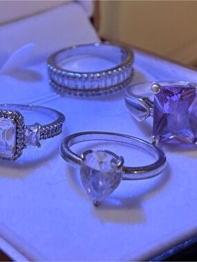 925 Silver Ring Lot (4) - Size 7/8